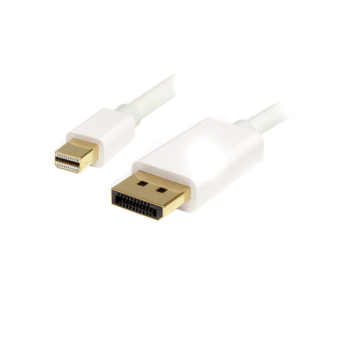 StarTech Mini DisplayPort a DisplayPort 1m 4K Blanco StarTech.com Cable de 1m Mini DisplayPort a DisplayPort 1.2 4K x 2K UHD, SKU MDP2DPMM1MW. Cable adaptador Mini DP a DP para monitor, color blanco.