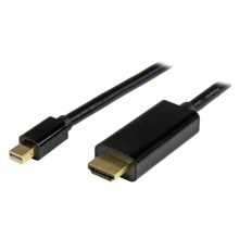 StarTech.com Cable Conversor Mini DisplayPort a HDMI de 2 metros en color negro, compatible con Ultra HD 4K. SKU MDP2HDMM2MB.