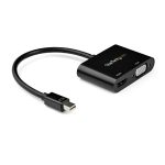 StarTech.com Adaptador Mini DisplayPort a HDMI o VGA, soporta 4K a 60Hz, modelo MDP2VGAHD20
