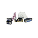 StarTech.com Tarjeta Mini PCI Express PCIe con 2 puertos serie y 1 puerto paralelo SKU MPEX2S1P552, ideal para expandir la conectividad en sistemas compactos.