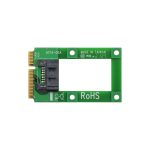 Imagen del adaptador StarTech.com MSAT2SAT3 que convierte discos duros o SSD de Mini SATA a SATA, ideal para actualizaciones de almacenamiento.