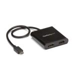 StarTech.com Adaptador USB a HDMI doble con hub MST, USB tipo C, HDMI doble 4K 30Hz, HDR y cable incorporado extra largo. SKU: MSTCDP122HD