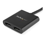 StarTech.com Hub MST de 2 Puertos DisplayPort 1.2, divisor splitter DP para 2 monitores 4K 30Hz, alimentado por USB, SKU MSTDP122DP