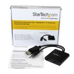 StarTech.com Hub MST de 2 Puertos DisplayPort 1.2, divisor splitter DP para 2 monitores 4K 30Hz, alimentado por USB, SKU MSTDP122DP
