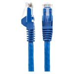 StarTech.com Cable Ethernet CAT6 de 50cm, LSZH, cable de red de 10 Gigabits, 650MHz y PoE de 100W UTP sin enganches con alivio de tensión, azul, SKU N6LPATCH50CMBL