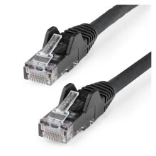 StarTech.com Cable Ethernet CAT6 de 5 metros, LSZH, red de 10 Gigabits, 650MHz, PoE 100W UTP, sin enganches y con alivio de tensión, SKU: N6LPATCH5MBK