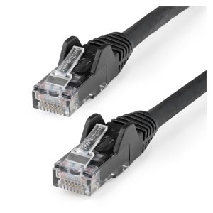 StarTech.com Cable Ethernet CAT6 de 5 metros, LSZH, red de 10 Gigabits, 650MHz, PoE 100W UTP, sin enganches y con alivio de tensión, SKU: N6LPATCH5MBK