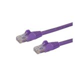 Cable de Red StarTech.com de 1 metro, color púrpura, categoría 6 UTP Ethernet Gigabit RJ45 sin enganches. SKU: N6PATC1MPL
