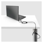 Cable antirrobo de 2 metros en colores negro y plata, modelo StarTech.com NBLWK-LAPTOP-LOCK, diseñado para la seguridad de portátiles.