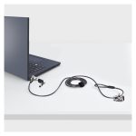 Cable antirrobo de 2 metros en colores negro y plata, modelo StarTech.com NBLWK-LAPTOP-LOCK, diseñado para la seguridad de portátiles.