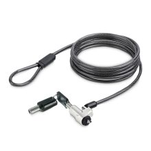 Cable antirrobo de 2 metros en colores negro y plata, modelo StarTech.com NBLWK-LAPTOP-LOCK, diseñado para la seguridad de portátiles.
