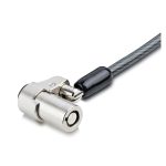 Cable antirrobo de 2 metros en colores negro y plata, modelo StarTech.com NBLWK-LAPTOP-LOCK, diseñado para la seguridad de portátiles.