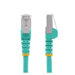 Cable Ethernet CAT6a StarTech.com de 7.5 metros, color aguamarina, Low Smoke Zero Halogen (LSZH), 10GbE, 500MHz, compatible con PoE++ de 100W, modelo NLAQ-750-CAT6A-PATCH