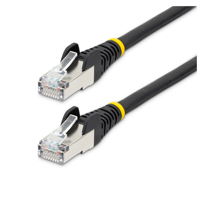 StarTech.com Cable Ethernet CAT6a 0,5m Negro - LSZH Cable de red Ethernet StarTech.com CAT6a de 0,5 metros en color negro, low smoke zero halogen (LSZH), sin pestillo, capacidad para 10GbE, frecuencia de 500MHz y PoE++ de 100W. SKU: NLBK-50C-CAT6A-PATCH