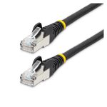 StarTech.com Cable de Red Ethernet CAT6a de 7.5 metros en color negro, Low Smoke Zero Halogen (LSZH), 10GbE, 500MHz, PoE++ de 100W, sin pestillo RJ-45 - SKU: NLBK-750-CAT6A-PATCH