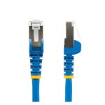 Imagen del StarTech.com Cable de 10m de Red Ethernet CAT6a Azul, Low Smoke Zero Halogen (LSZH), 10GbE, 500MHz, PoE++ de 100W, sin pestillo, con conector RJ-45. SKU: NLBL-10M-CAT6A-PATCH.
