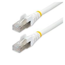Cable Ethernet CAT6a de StarTech.com de 1,5 metros, color blanco, con especificaciones LSZH, 10GbE, 500MHz y PoE++ de 100W, SKU NLWH-150-CAT6A-PATCH