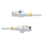 Cable Ethernet CAT6a de StarTech.com de 1,5 metros, color blanco, con especificaciones LSZH, 10GbE, 500MHz y PoE++ de 100W, SKU NLWH-150-CAT6A-PATCH