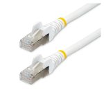 Cable Ethernet CAT6a de 0,5m StarTech.com blanco, LSZH, 10GbE, 500MHz, PoE++ 100W, sin pestillo, S/FTP. SKU: NLWH-50C-CAT6A-PATCH