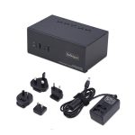 StarTech.com Switch KVM de 2 Puertos DisplayPort HDMI, conmutador KVM de dos monitores y hub USB de 2 puertos 5Gbps, SKU P2ADDH462-KVM-SWITCH