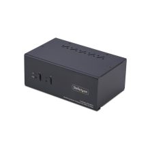 StarTech.com Switch KVM de 2 Puertos DisplayPort HDMI, conmutador KVM de dos monitores y hub USB de 2 puertos 5Gbps, SKU P2ADDH462-KVM-SWITCH