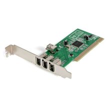 StarTech.com adaptador tarjeta controladora FireWire 400 PCI de 4 puertos FW 6 pin chipset TI IEEE 1394a. SKU: PCI1394MP