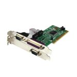 Imagen de la tarjeta adaptadora PCI de StarTech.com con 2 puertos Serie DB9 UART 16550 y un puerto paralelo SKU PCI2S1P
