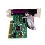 Imagen de la tarjeta adaptadora PCI de StarTech.com con 2 puertos Serie DB9 UART 16550 y un puerto paralelo SKU PCI2S1P