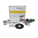 Imagen de la tarjeta adaptadora PCI de StarTech.com con 2 puertos Serie DB9 UART 16550 y un puerto paralelo SKU PCI2S1P