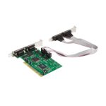 StarTech.com Tarjeta Adaptadora PCI de 4 puertos serie RS232 DB9 UART 16550 con doble voltaje, SKU PCI4S550N