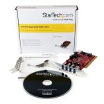 StarTech.com Tarjeta Adaptador PCI USB 3.0 SuperSpeed de 4 puertos con alimentación SATA LP4. Modelo PCIUSB3S4.