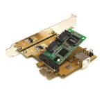 Foto de la tarjeta adaptadora StarTech.com PCI Express a Mini PCI-E con SKU PEX2MPEX, ideal para actualizar sistemas.