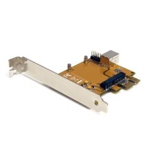 Foto de la tarjeta adaptadora StarTech.com PCI Express a Mini PCI-E con SKU PEX2MPEX, ideal para actualizar sistemas.
