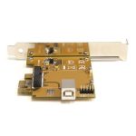 Foto de la tarjeta adaptadora StarTech.com PCI Express a Mini PCI-E con SKU PEX2MPEX, ideal para actualizar sistemas.