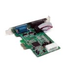 StarTech.com Tarjeta PCI Express adaptadora serie RS232 DB9 con 2 Puertos UART16550, PEX2S553