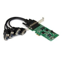 StarTech.com Tarjeta Adaptadora PCI Express PCIe de 4 Puertos Serie Serial Combo RS232 y RS485 RS 422 DB9, SKU: PEX4S232485.