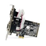 Imagen de la StarTech.com Tarjeta Adaptadora PCI Express PCIe de 4 Puertos Serie RS232 UART 16550 Serial DB9 SKU PEX4S553, diseñada para proporcionar cuatro puertos serie adicionales a su computadora.