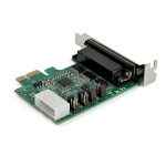 StarTech.com Tarjeta Adaptadora Serie PCIe RS232 de 4 Puertos, PCIe a Serie DB9, UART 16950, compatible con Windows y Linux, SKU: PEX4S953LP