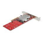 StarTech.com tarjeta adaptadora para 2 SSD M.2 PCIe, soporta NVMe o AHCI y compatibilidad con mac y PC SKU PEX8M2E2