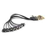 StarTech.com tarjeta adaptadora PCI Express de 8 puertos RS232 con chipset DB9 UART 16C1050, SKU PEX8S1050. Compatible con Windows y Linux. Protección ESD de 15kV.