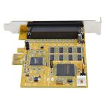 StarTech.com tarjeta adaptadora PCI Express de 8 puertos RS232 con chipset DB9 UART 16C1050, SKU PEX8S1050. Compatible con Windows y Linux. Protección ESD de 15kV.