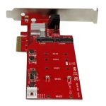 StarTech.com Tarjeta PCI Express controladora con 2 SSD NGFF M.2 y 2 puertos SATA III, SKU PEXM2SAT3422.