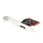 StarTech.com Tarjeta Adaptadora Controladora PCIe con 1 Puerto eSATA y 1 Puerto SATA. Modelo SATA III. SKU: PEXSAT31E1