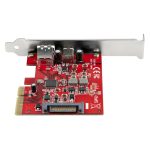 Tarjeta PCI Express USB-C USB-A de 2 Puertos USB 3.2 Gen 2 (10Gbps) Tipo C con hub interno USB, SKU PEXUSB311AC3, compatible con Windows, Mac y Linux