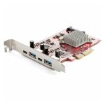 StarTech.com Tarjeta PCIe de expansión con 4 puertos USB (2 USB-C y 2 USB-A) y 2 controladores, velocidad de 10Gbps, SKU PEXUSB312A2C2V