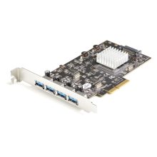 StarTech.com Tarjeta PCIe de 4 Puertos USB-A, Tarjeta PCI Express de Expansión USB Tipo A 3.2 Gen 2 de 10Gb con 2 Controladores, SKU PEXUSB314A2V2