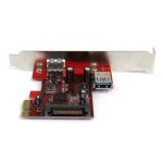 StarTech.com Tarjeta Adaptador PCI Express PCI-E USB 3.0 SuperSpeed de 2 puertos con UASP, SKU: PEXUSB3S11, con 1 puerto interno y 1 puerto externo