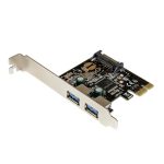 Adaptador PCI Express de StarTech.com con 2 puertos USB 3.0 y alimentación SATA, modelo PEXUSB3S23