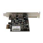 StarTech.com Adaptador Tarjeta Controladora PCI Express PCI-E con 2 Puertos USB 3.0, Alimentación Molex y UASP, SKU: PEXUSB3S25
