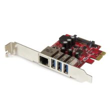StarTech.com Tarjeta Adaptador de Red Ethernet Gigabit Combo con Hub Concentrador USB 3.0 de 3 Puertos, SKU: PEXUSB3S3GE